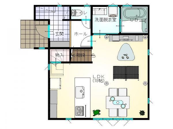Floor plan. 22,300,000 yen, 4LDK, Land area 97.45 sq m , Building area 96.05 sq m LDK spacious 18 Pledge! I I'm looking forward to the arrangement of the furniture