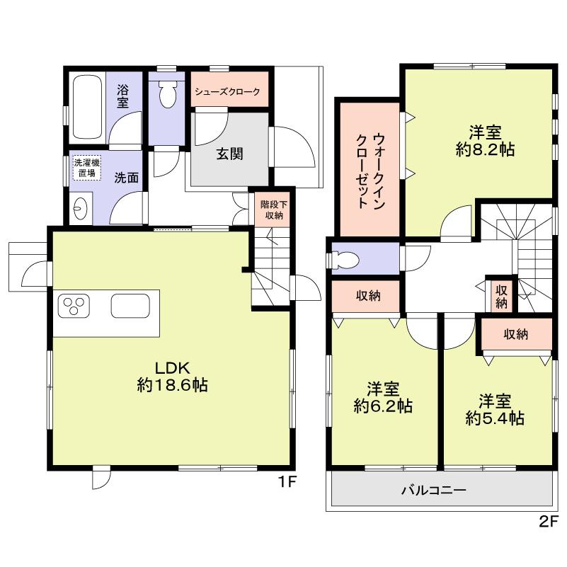 Floor plan. 34,800,000 yen, 3LDK, Land area 138.18 sq m , Building area 95.84 sq m