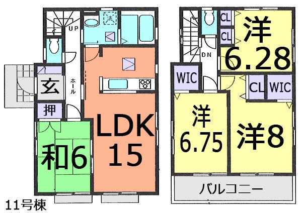 Floor plan. (11 Building), Price 27,800,000 yen, 4LDK, Land area 120.5 sq m , Building area 99.78 sq m