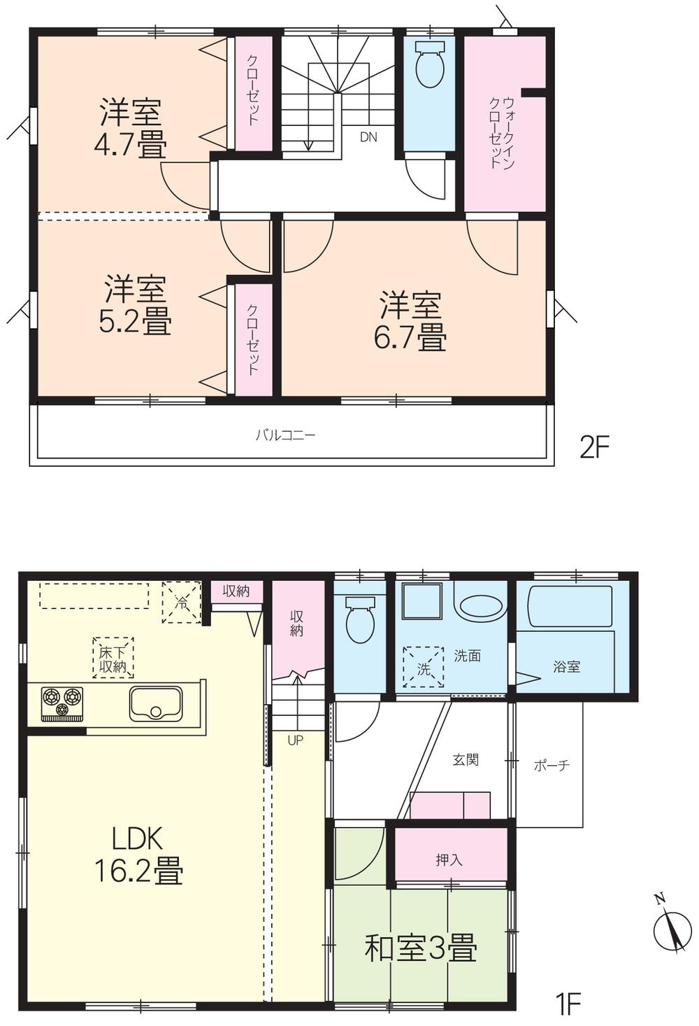 Floor plan. 22,800,000 yen, 3LDK, Land area 104.58 sq m , Building area 91.91 sq m