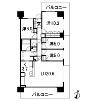 Floor: 4LD ・ K, the occupied area: 107.79 sq m, Price: 55,900,000 yen, now on sale