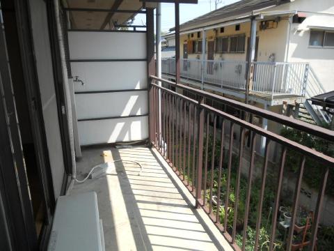 Balcony. There is a washing machine storage on the balcony. . . 