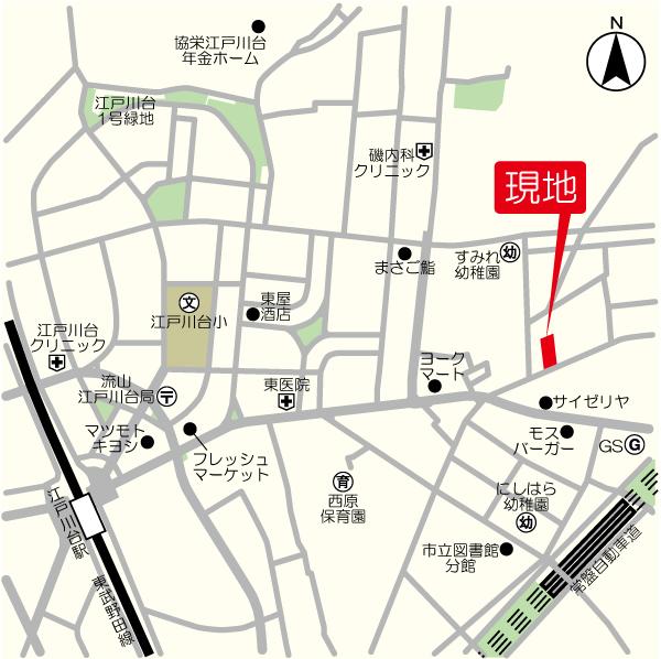Local guide map. The way to the station, Saka is flat without.