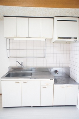 Kitchen. Two-burner gas stove can be installed