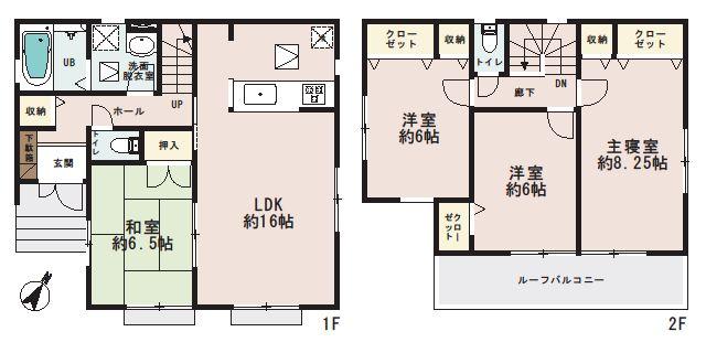Floor plan. (1 Building), Price 19,800,000 yen, 4LDK, Land area 154.04 sq m , Building area 99.04 sq m