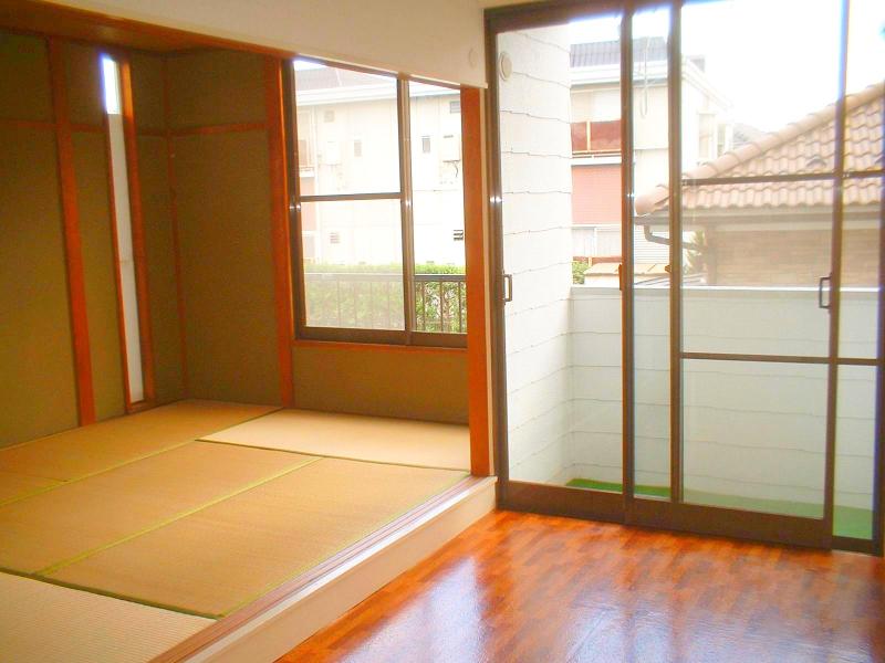 Living and room. Many window, The room is bright.