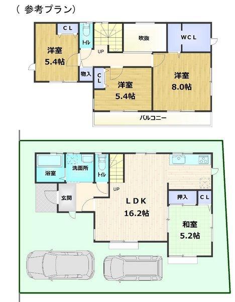Building plan example (floor plan). Building plan example (No. 2 locations) Building Price 13.7 million yen (by various miscellaneous expenses), Building area 101.01 sq m