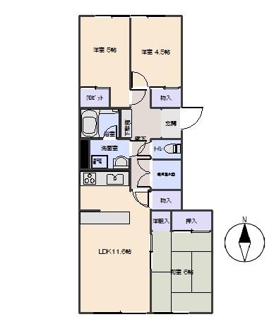 Floor plan. 3LDK, Price 7.8 million yen, Occupied area 65.78 sq m , Is a positive per good on the balcony area 9 sq m south-facing.
