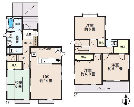 Floor plan. (B Building), Price 23.8 million yen, 4LDK, Land area 115.72 sq m , Building area 94.18 sq m