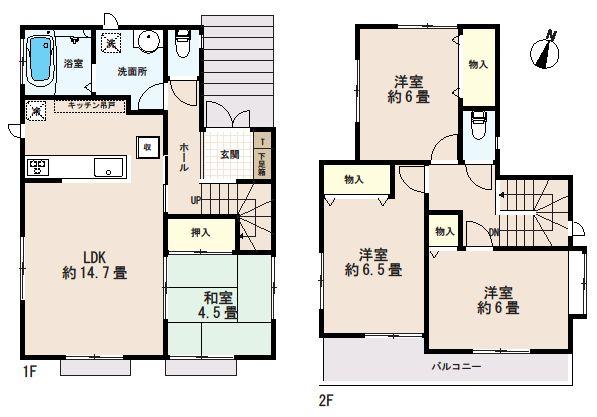 Floor plan. (C Building), Price 26,800,000 yen, 4LDK, Land area 113.44 sq m , Building area 93.16 sq m