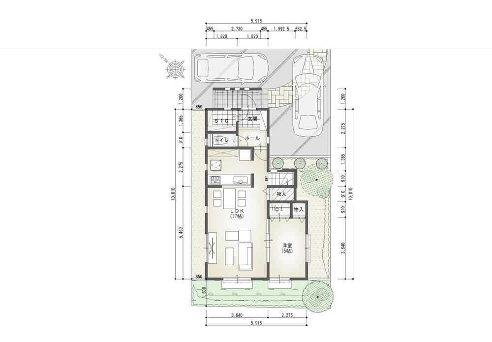 Building plan example (Perth ・ Introspection). Building plan example 1st floor (No. 5 locations) 49.68 sq m