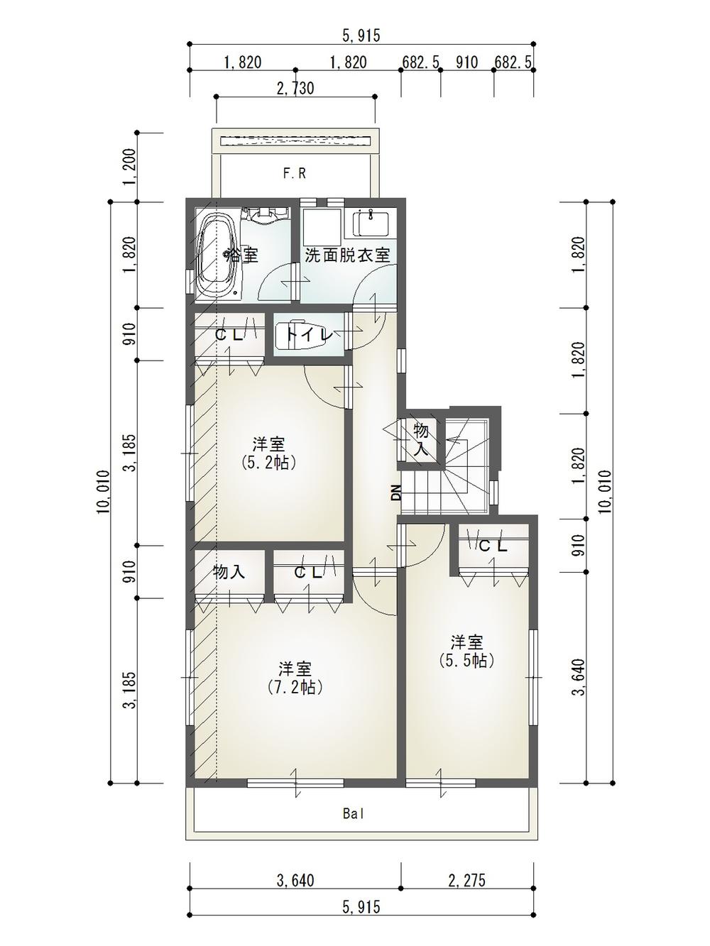 Building plan example (Perth ・ Introspection). Building plan example Second floor (No. 5 locations) 49.68 sq m