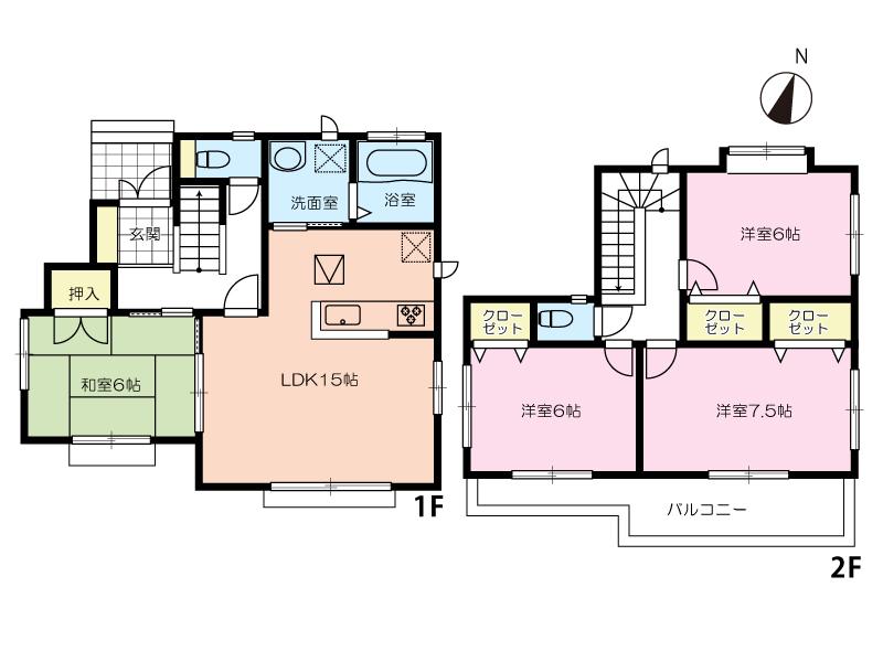 Floor plan. (F Building), Price 32,800,000 yen, 4LDK, Land area 158.06 sq m , Building area 97.7 sq m