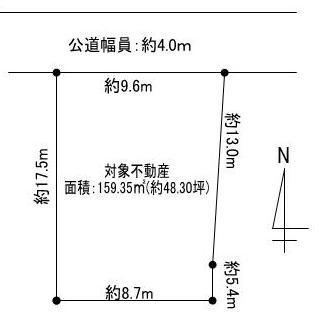Compartment figure. Land price 19,800,000 yen, Land area 159.35 sq m