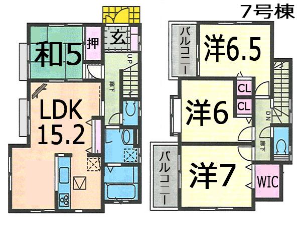 Floor plan. (7 Building), Price 25,800,000 yen, 4LDK, Land area 140.68 sq m , Building area 95.63 sq m