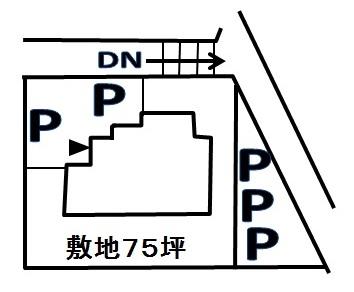 Parking lot. There are five cars parking space!