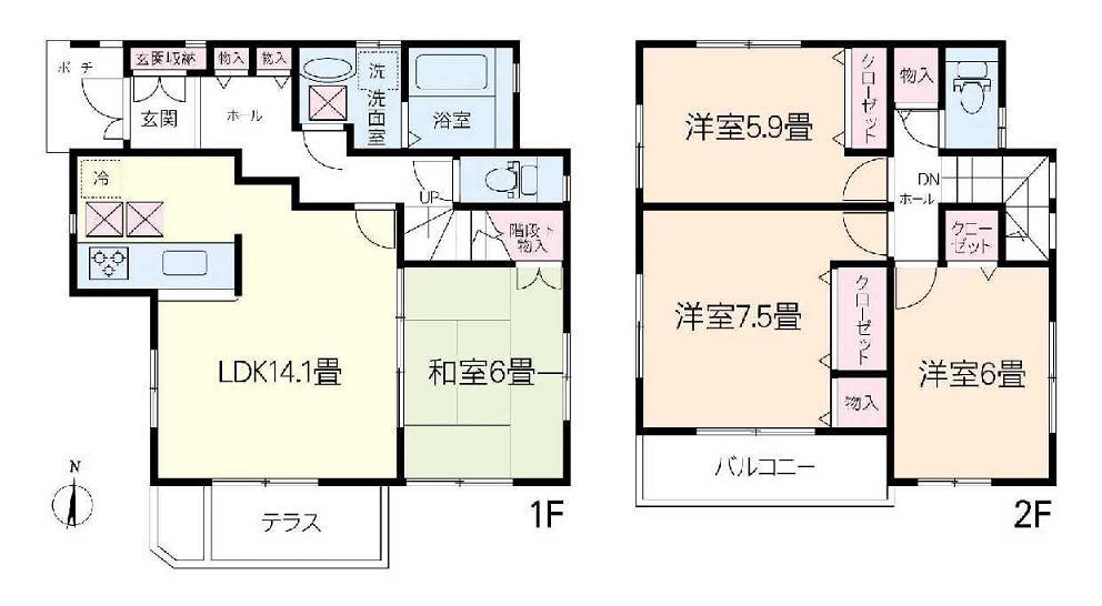 Floor plan. 19,800,000 yen, 4LDK, Land area 120.12 sq m , Building area 96.26 sq m