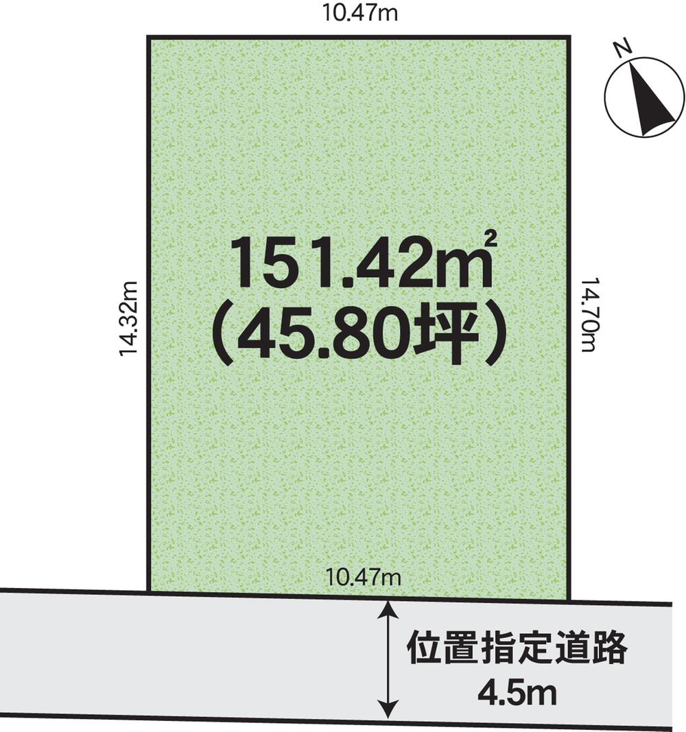Compartment figure. Land price 13.8 million yen, Land area 151.42 sq m