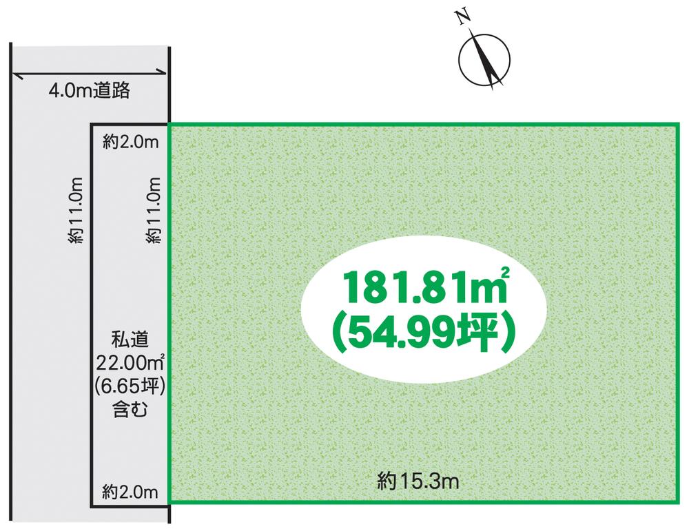 Compartment figure. Land price 16.8 million yen, Land area 181.81 sq m