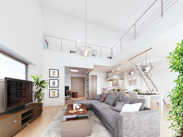 Room and equipment. On the top floor of the dwelling unit is, It introduces a "Sky loft". The maximum is a large space of about 14.1 quires. Not only the storage space, Usage is spread depending on the idea. Please enjoy the space of + α. (Sky Loft CG / Model Room CL type)