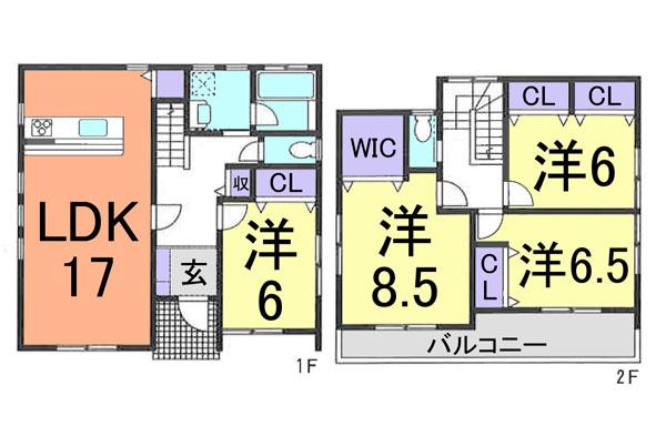 Floor plan. (14 Building), Price 25,900,000 yen, 4LDK, Land area 265.15 sq m , Building area 110.96 sq m
