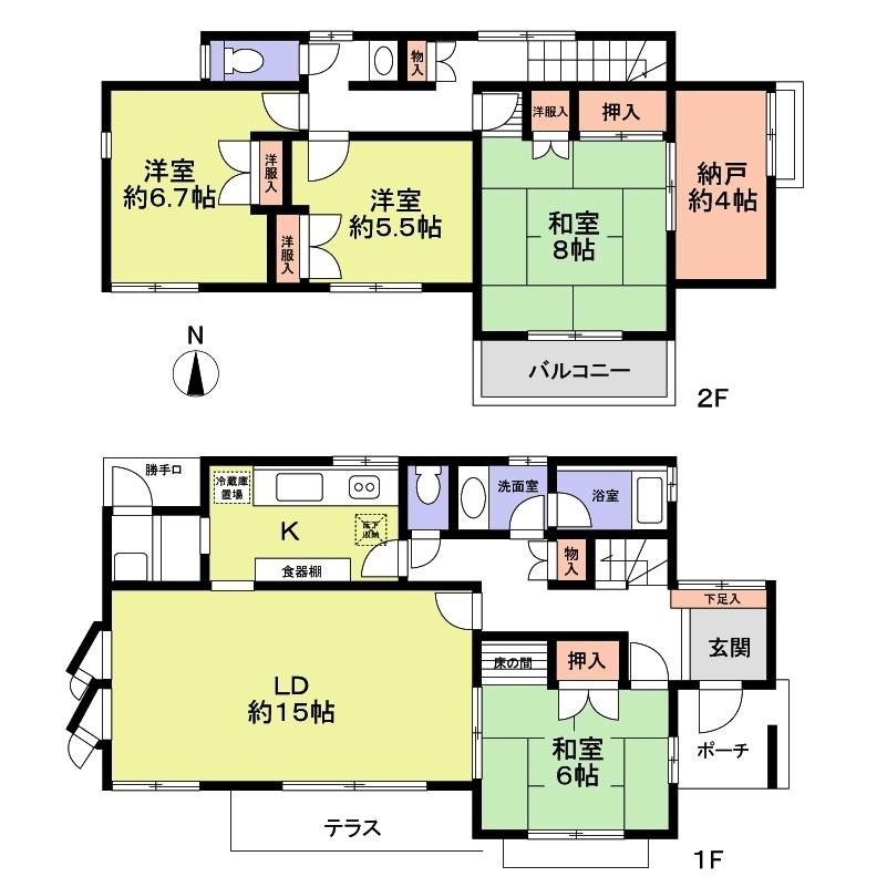 Floor plan. 20.8 million yen, 4LDK, Land area 221.19 sq m , Building area 122.89 sq m
