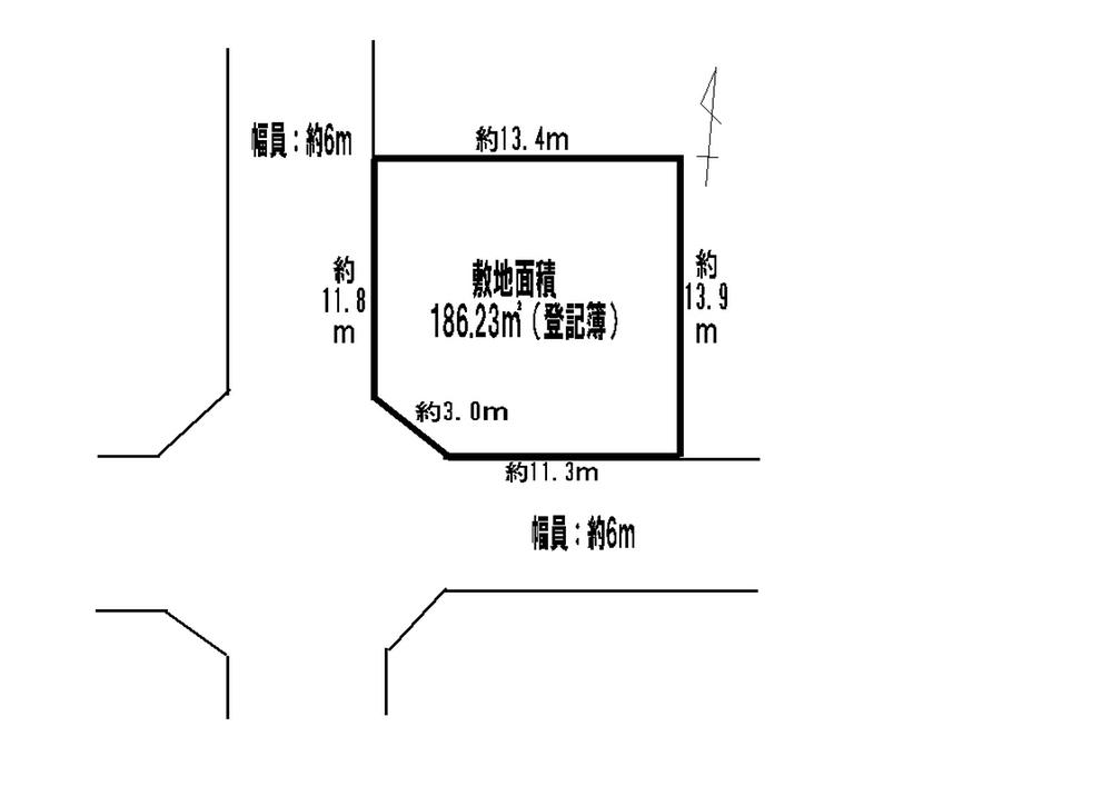 Compartment figure. Land price 15.5 million yen, Land area 186.23 sq m