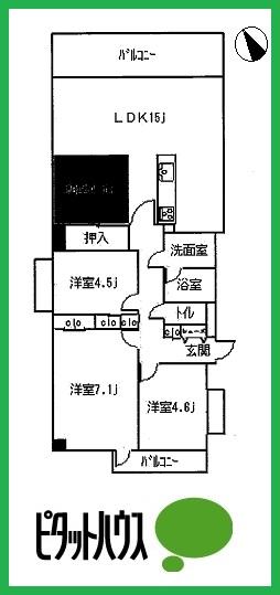 Floor plan. 4LDK, Price 22,800,000 yen, Occupied area 78.18 sq m , Balcony area 7.7 sq m