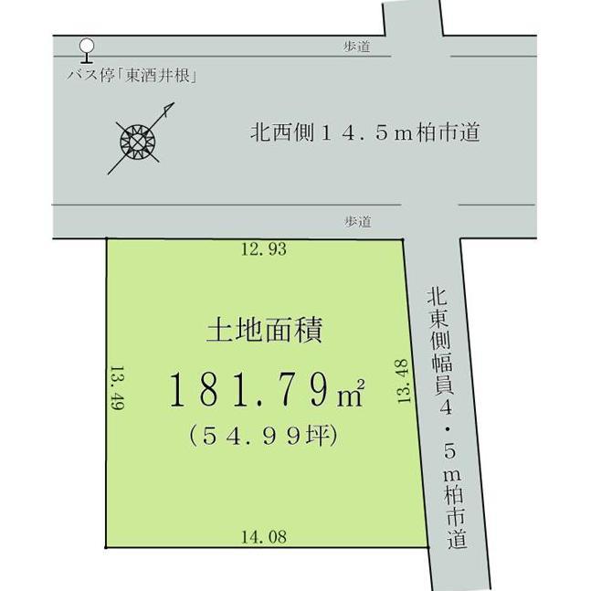 Compartment figure. Land price 15,950,000 yen, Land area 181.79 sq m topographic map