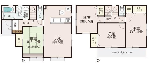 Floor plan. (9 Building), Price 19,800,000 yen, 4LDK, Land area 154.04 sq m , Building area 98.95 sq m
