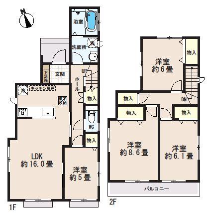 Floor plan. (B Building), Price 26,800,000 yen, 4LDK, Land area 151.15 sq m , Building area 98.99 sq m