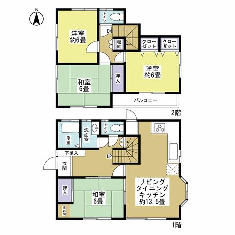 Floor plan. 15.9 million yen, 4LDK, Land area 116.66 sq m , Building area 93.57 sq m