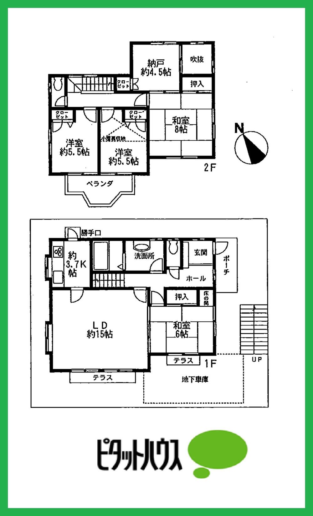 Floor plan. 18,800,000 yen, 4LDK + S (storeroom), Land area 139.05 sq m , Building area 114.01 sq m