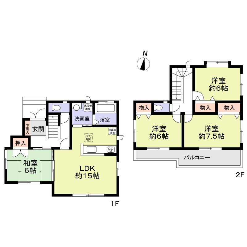Floor plan. 32,800,000 yen, 4LDK, Land area 158.06 sq m , Building area 97.7 sq m