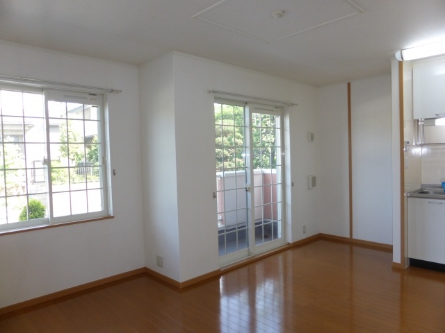 Living and room. Bright room located in the window are two sides