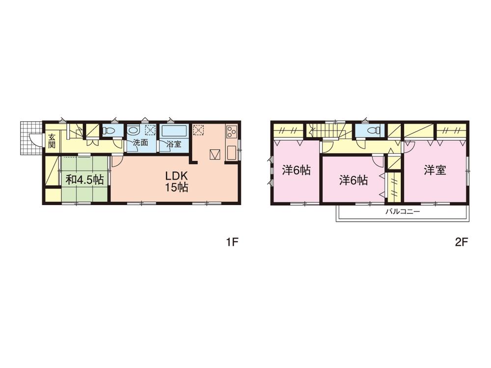 Floor plan. (6 Building), Price 22,800,000 yen, 4LDK, Land area 128.06 sq m , Building area 96.79 sq m