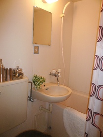 Bath. The photograph is a model room of the room.