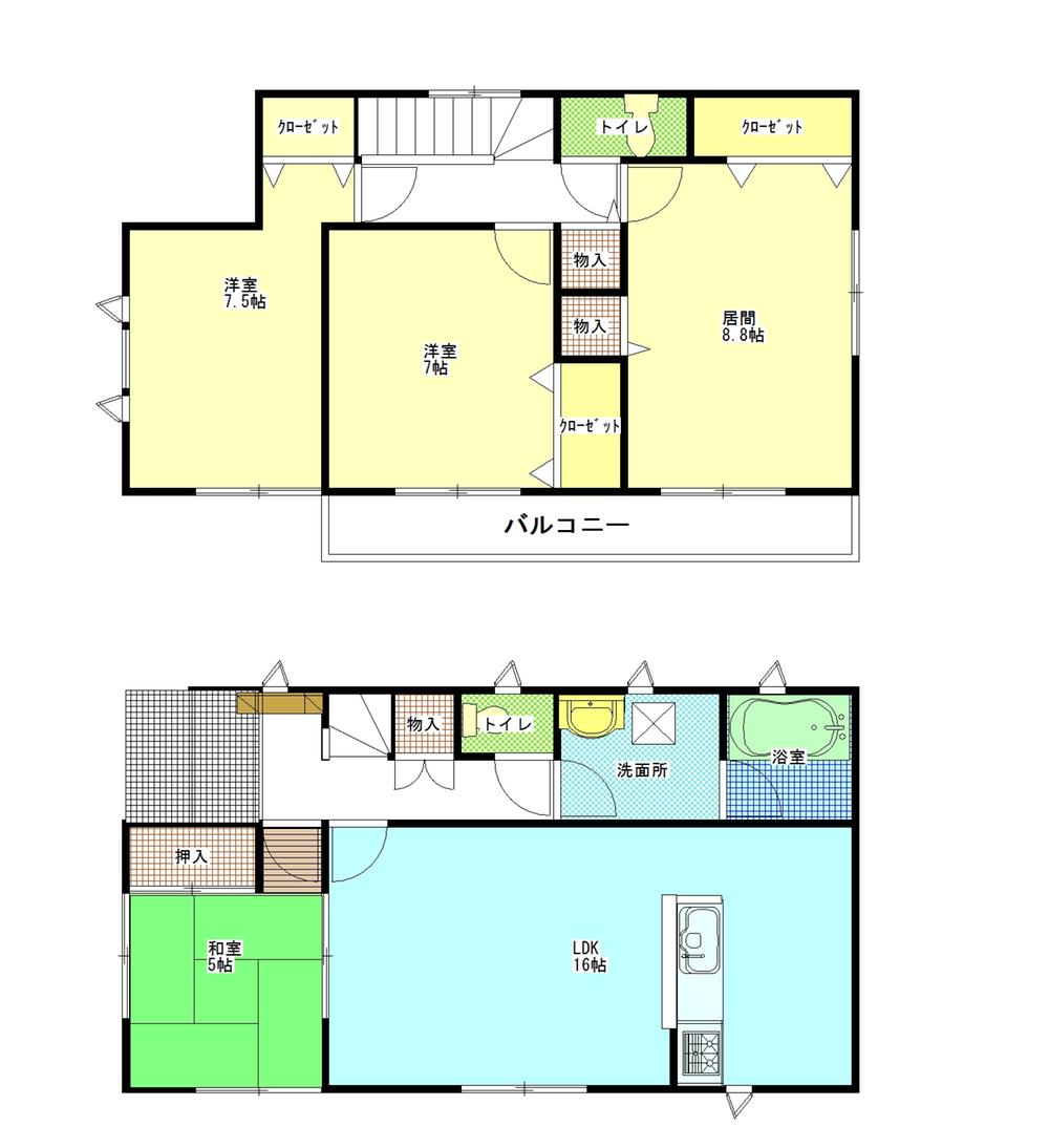 Floor plan. 21,800,000 yen, 4LDK, Land area 116.85 sq m , Is a floor plan of the building area 101.25 sq m Zenshitsuminami direction.