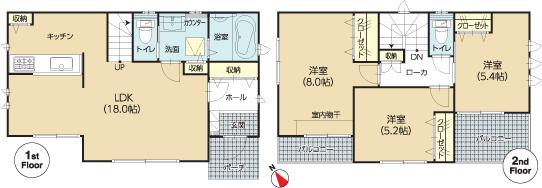 Floor plan. (4 Building), Price 24,300,000 yen, 3LDK, Land area 108.98 sq m , Building area 87.77 sq m