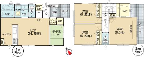Floor plan. Price 26,900,000 yen, 3LDK, Land area 125.55 sq m , Building area 86.94 sq m