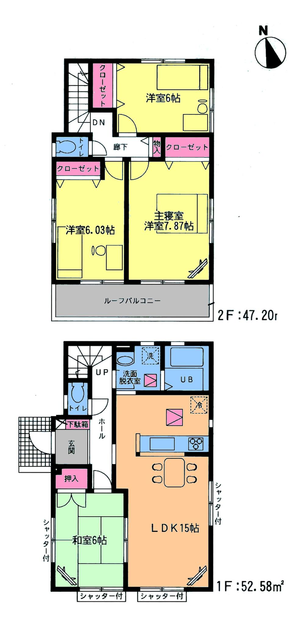 Floor plan. (3 Building), Price 19,800,000 yen, 4LDK, Land area 129.22 sq m , Building area 99.78 sq m