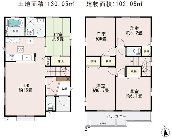 Floor plan. (10 Building), Price 25,300,000 yen, 5LDK, Land area 130.05 sq m , Building area 102.05 sq m