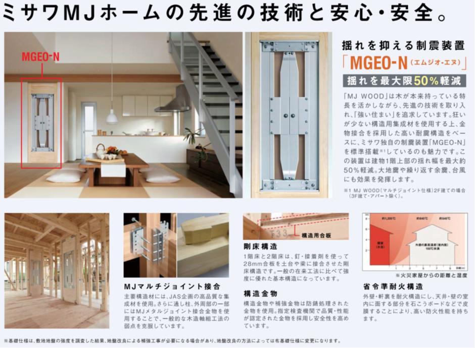 Construction ・ Construction method ・ specification. MJWOOD seismic wooden house + vibration control device MGEO-N