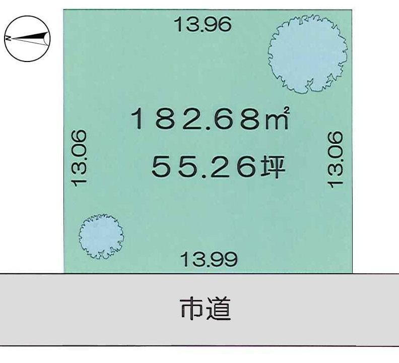 Compartment figure. Land price 15.8 million yen, Land area 182.68 sq m planning of easy shaping land