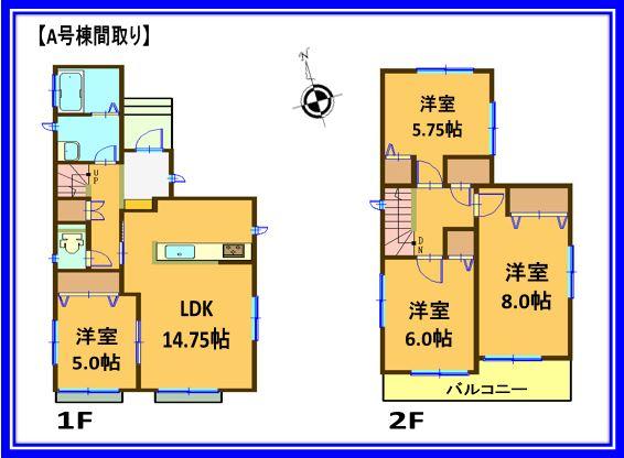 Floor plan. (A Building), Price 25,800,000 yen, 4LDK, Land area 127.7 sq m , Building area 93.98 sq m