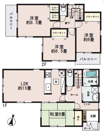 Floor plan. 22,800,000 yen, 4LDK, Land area 99.18 sq m , Building area 98.82 sq m   ◆ There is a whole room 6 Pledge or more and clear.