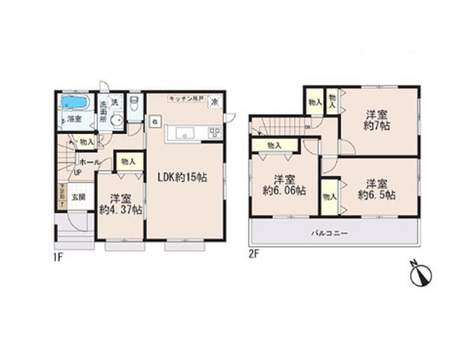 Floor plan. 28.8 million yen, 4LDK, Land area 100 sq m , Building area 92.63 sq m