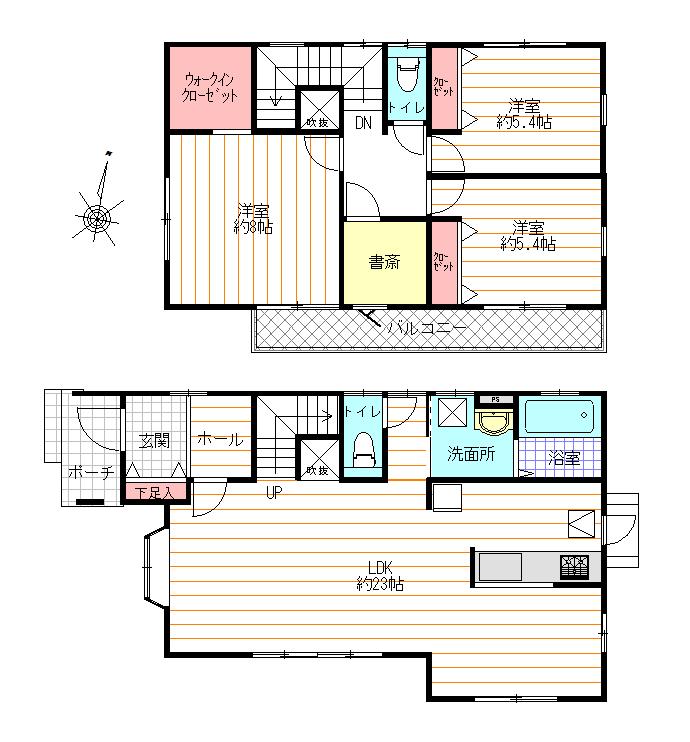 Floor plan. 24,880,000 yen, 3LDK + S (storeroom), Land area 133.3 sq m , Building area 103.85 sq m