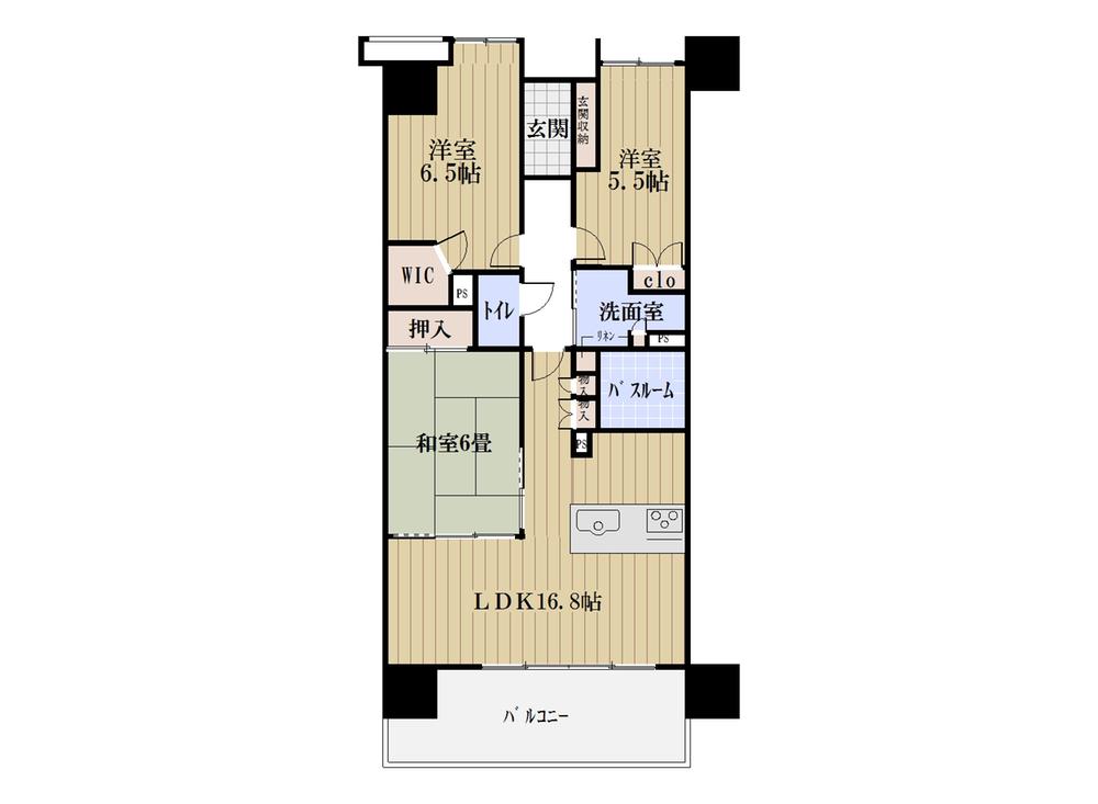 Floor plan. 3LDK + S (storeroom), Price 23.8 million yen, Occupied area 75.03 sq m , Balcony area 12.2 sq m 3LDK + WIC LDK16.8 Pledge ・ Face-to-face kitchen Depth 2m wide balcony ・ Wide span window. Sunny !! per southwestward