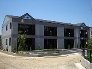 Building appearance. Light weight steel frame